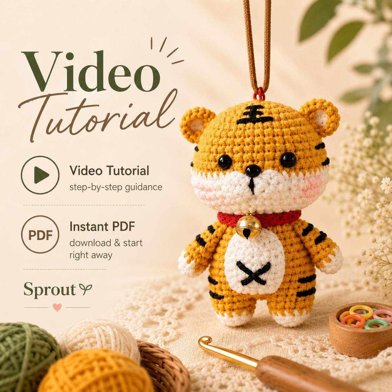 30 Tiger Crochet Patterns: Realistic, Cute, and Giftable Designs for Every Crocheter 31 Tiger Crochet Pattern PDF with Video Tutorial