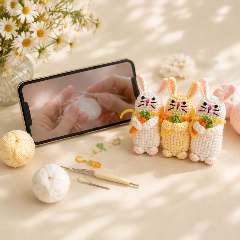 Crochet Bunny Amigurumi Pattern: Video Tutorial (PDF Download) - Etsy