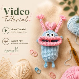 Virkmönster för nyckelskydd i PDF-format med videoinstruktioner, amigurumi-mönster för nybörjare