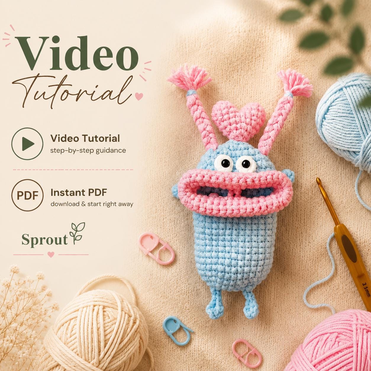 Crochet big mouth pattern - Etsy 日本