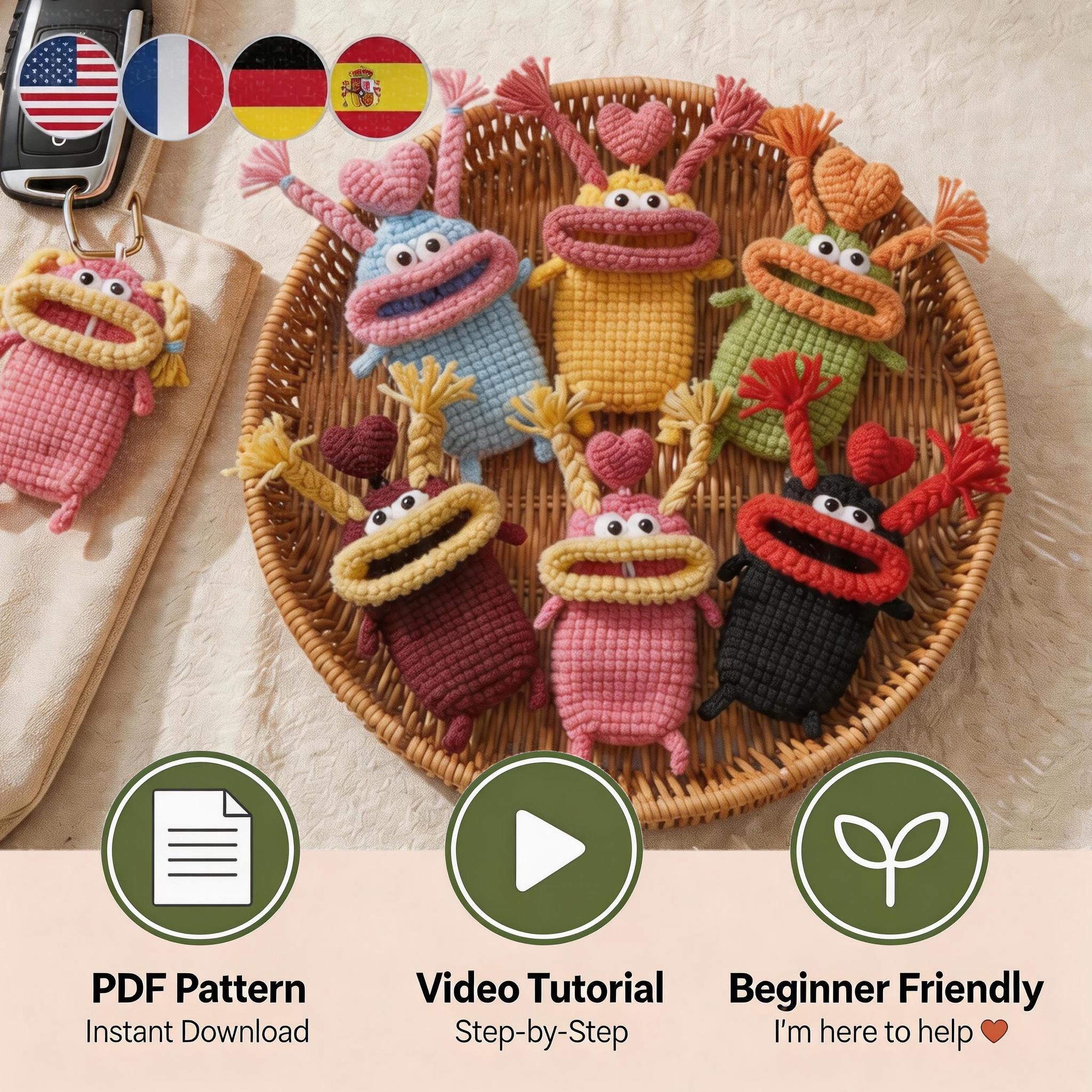 Crochet big mouth pattern - Etsy 日本