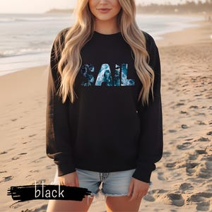 SAIL Unisex Sweatshirt – Trui met ronde hals en zeilmotief | Zeil-, boot- en jachtsweatshirt | Nautisch cadeau voor zeilers, kapiteins en watersporters