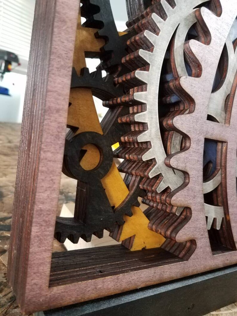 Laser cut wall art wall decor wood steampunk gears gear Etsy