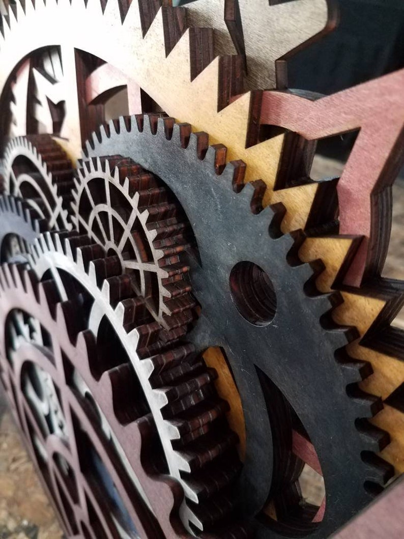 Laser cut wall art wall decor wood steampunk gears gear Etsy