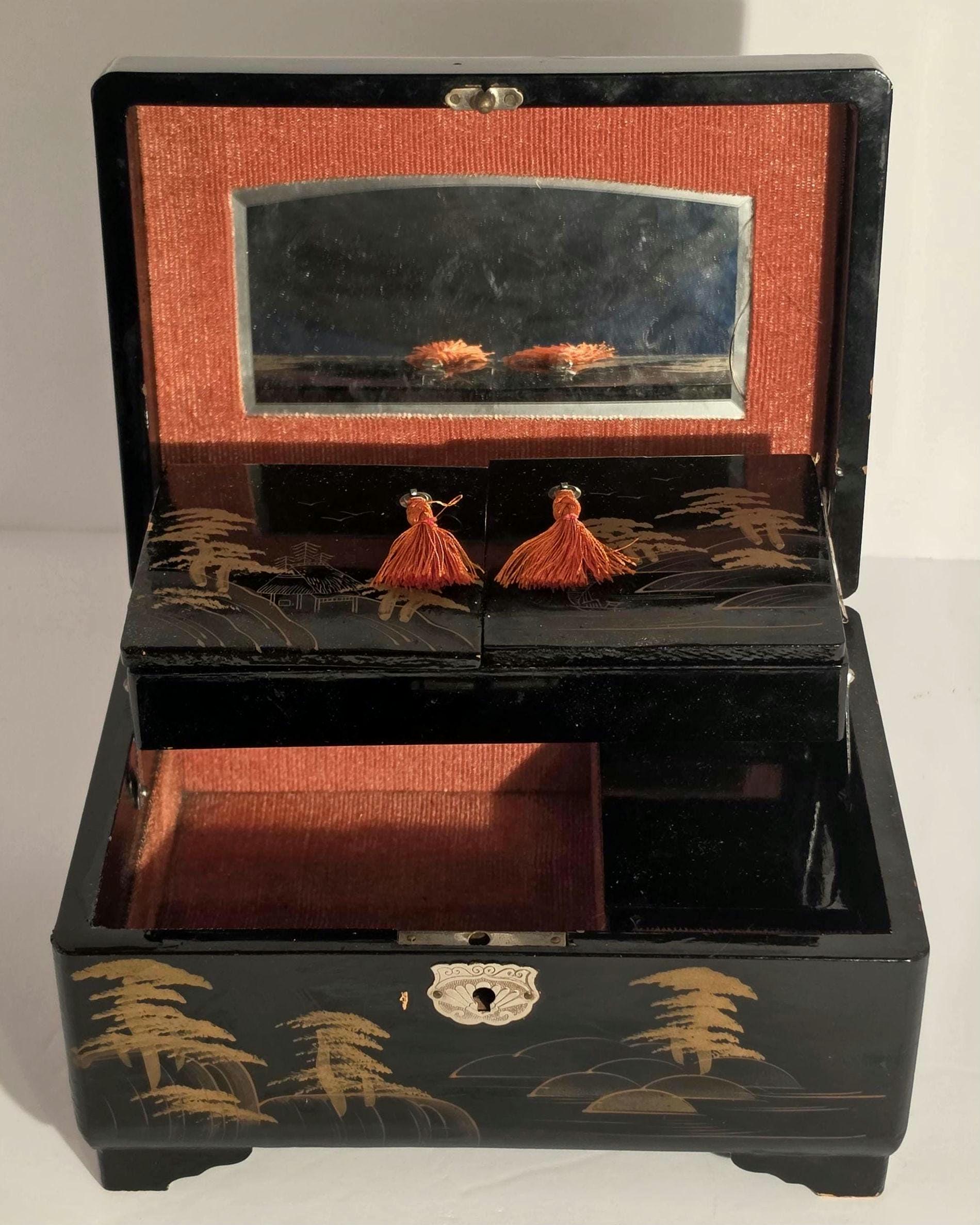 Japanese Black Lacquer Music Box - Etsy
