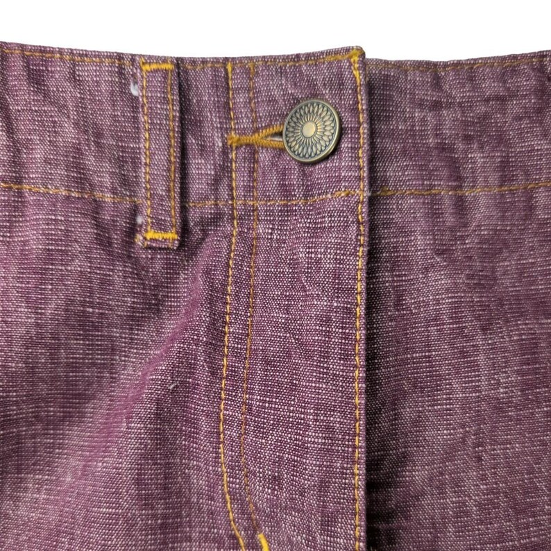 Sitwell Anthropologie Vintage Red Denim Skirt Maxi Prairie Size 2 image 7