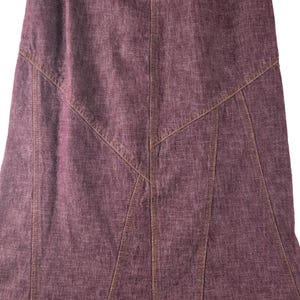 Sitwell Anthropologie Vintage Red Denim Skirt Maxi Prairie Size 2 image 6