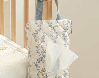 Quilted Floral Baby Wipe Travel Bag in 3 designs