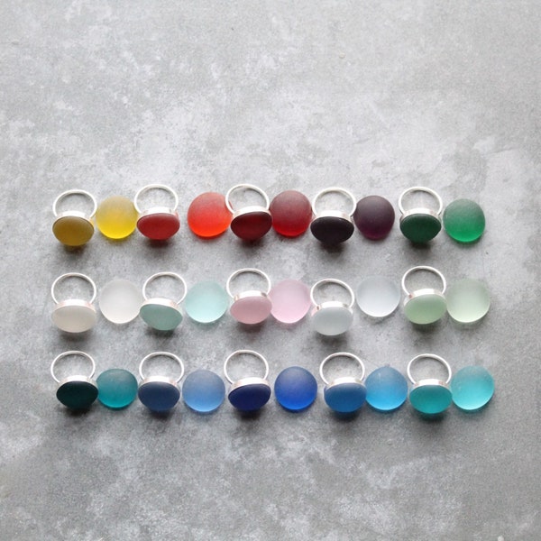 Rainbow Ring -Sterling Silver & Glass Gem, Rainbow, pride ring, cocktail ring, color pop ring, sterling silver statement ring, pride rainbow