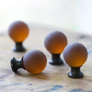 Sea Glass Drawer Knob - Deep Amber