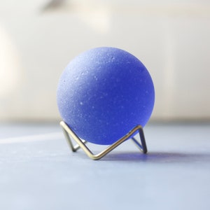 Twilight Seaglass Ball with Driftwood or Geometric Metal Stand image 1