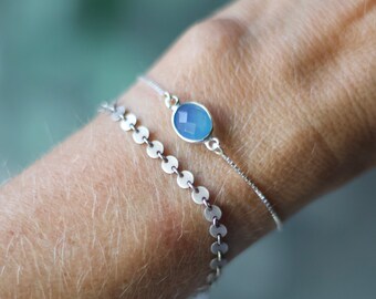 Chalcedony & Sterling Silver Slide Bracelet