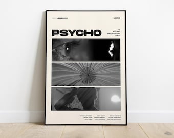 サイコのポスター、アルフレッド・ヒッチコック監督作品、1960年のホラー映画