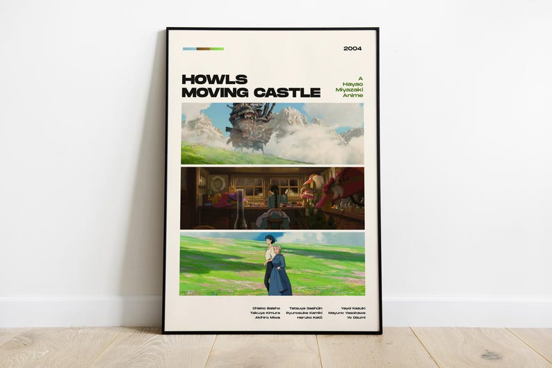 Howl's Moving Castle Poster, Hayao Miyazaki Film, Digital Download, Ghibli Art image 1
