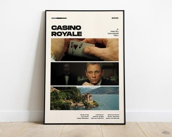 Casino Royale-poster, James Bond-film, digitale download, actiemuurkunst 2006