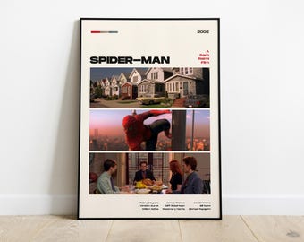 スパイダーマンのポスター、サム・ライミ監督作品、デジタルダウンロード、2002年のスーパーヒーロー映画の名作