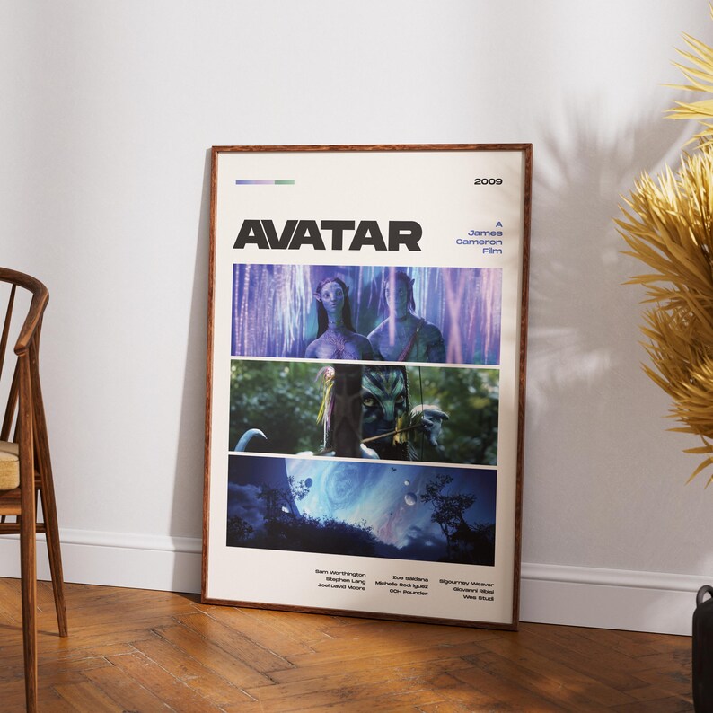 Avatar Movie Poster, James Cameron Film, 2009 Scifi Wall Art