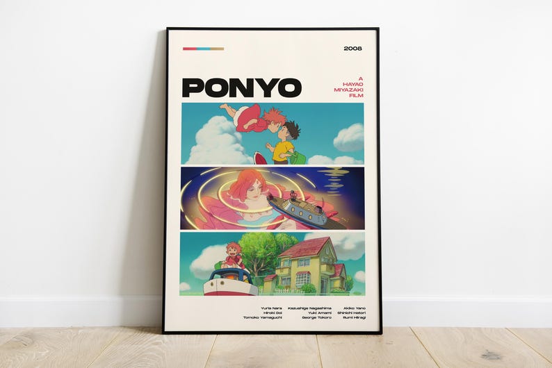 Ponyo Poster, Hayao Miyazaki Film, Digital Download, 2008 Studio Ghibli image 1