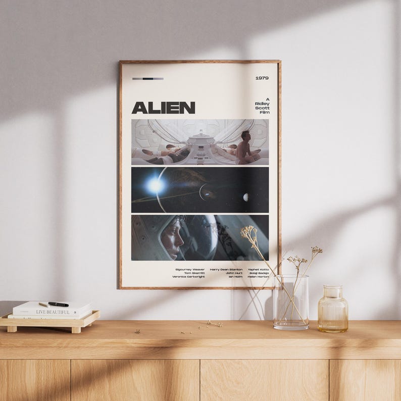Alien Movie Poster, Sci-fi Film Print, Alien 1979 Wall Art, Digital ...