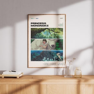 Princess Mononoke Poster, Hayao Miyazaki Film, 1997 Studio Ghibli, Digital Download