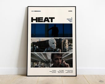 Plakat Heat, film Michaela Manna, 1995 Kryminał, sztuka ścienna