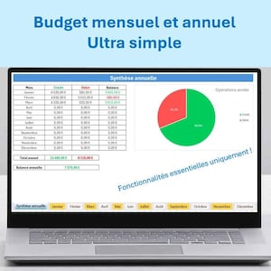 シンプルな家計簿（FR） - 月次および年次。カップル、家族、世帯、住宅向けのフランス語Excel予算。個人財務。