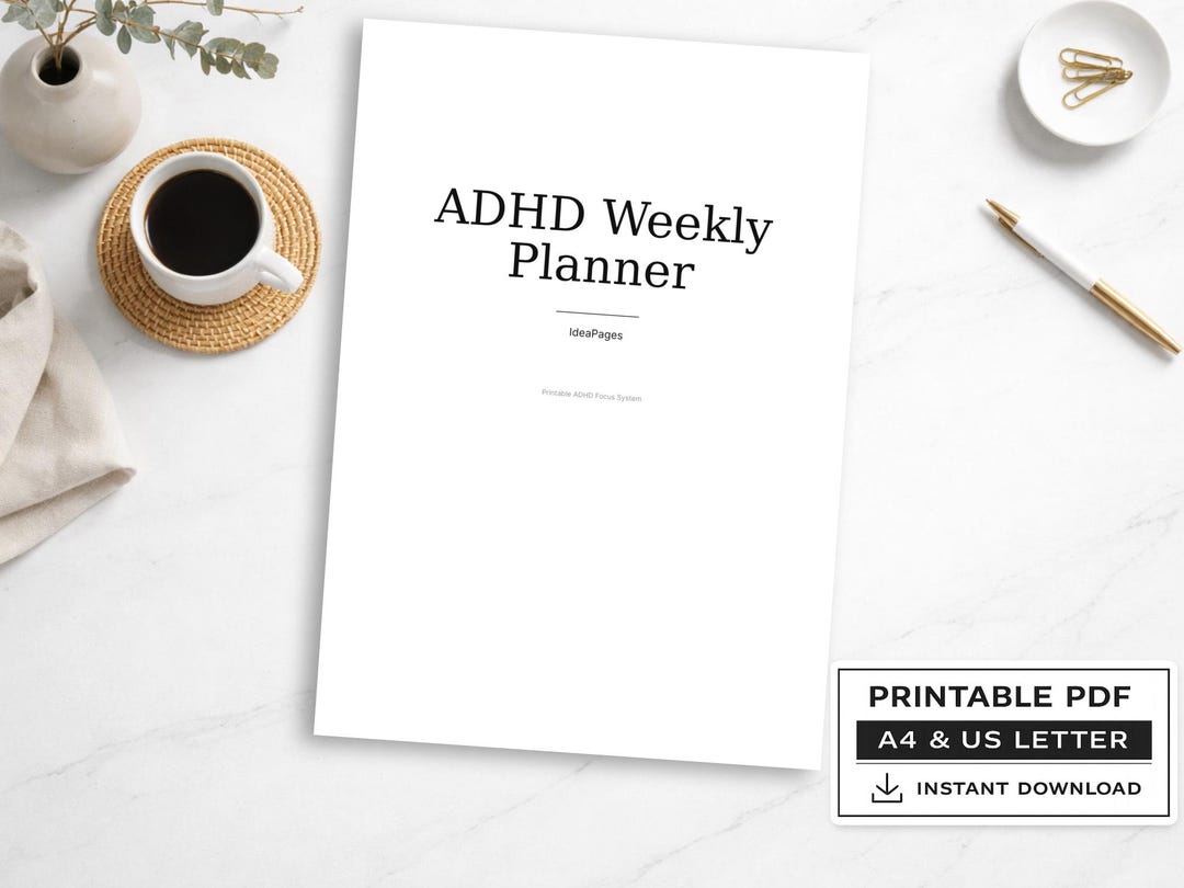 ADHD Focus System Printable | Weekly Productivity Organizer | Brain ...