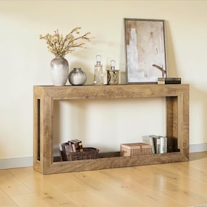 Modern Narrow Console Table, Farmhouse Wooden Sofa Table for Entryway