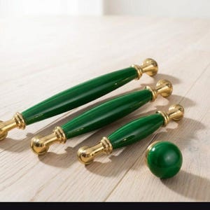 Modern Green Porcelain Cabinet Handle 96 128 160 mm Drawer Knob Kitchen Closet Wardrobe Pull Minimalist Furniture Hardware