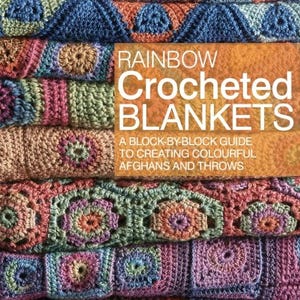 Mantas y plaids de ganchillo con patrones coloridos de arcoíris / Descarga en PDF
