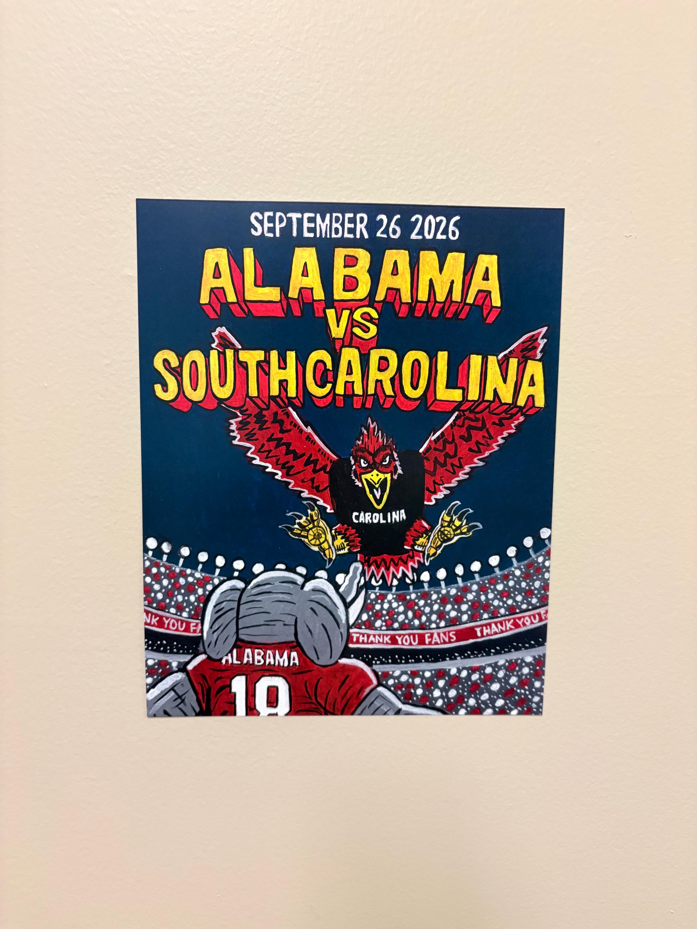 Alabama vs South Carolina Art Print | Week 4 Comic Book Poster