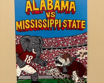 Alabama vs Mississippi Art Print | Week 5 Comic Book Poster