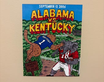 Alabama vs Kentucky Football Art Print | Week 2 Comic Book Poster