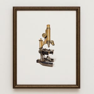 Stampa artistica di un microscopio antico / Illustrazione scientifica vintage (download digitale)