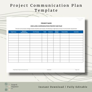 Sjabloon projectcommunicatieplan