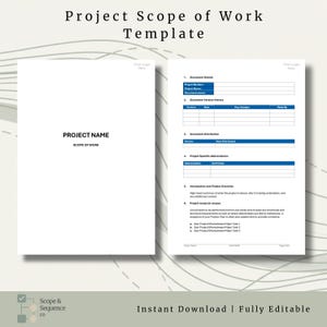 Project Management Scope of Work Template