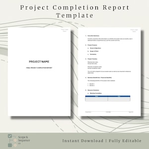 Project Completion Report Template