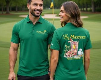 Green Golf Polo Shirt, Masters Inspired Golf Shirt, Golf Tournament Outfit, Golf Lover Gift, Augusta Style Polo, Couple Golf Shirts