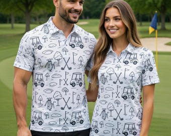 Matching Golf Couple Shirts, Golf Polo Shirt Set, Funny Golf Outfit, His and Hers Golf Shirts, Golf Lover Gift, Matching Outfits