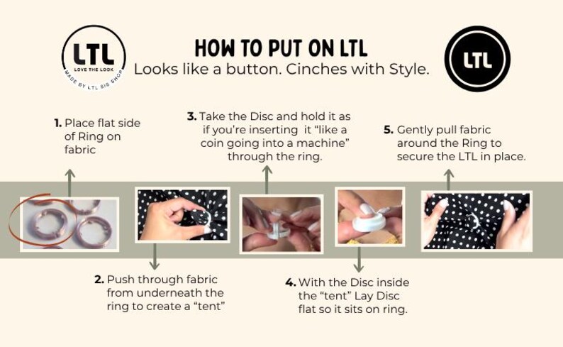 Champagne Color - Regular Size - 3d-printed Fabric Cinch Button – LTL ...