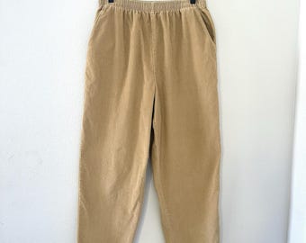 Vintage 100% Cotton corduroy Wide Leg Capri pants by TAYLOR & HENRY Butter Mom