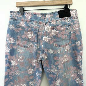 Jeans acampanados de tiro bajo con estampado floral estilo años 20 de Joe Boxer, talla 13, 100% algodón, efecto desgastado. imagen 7