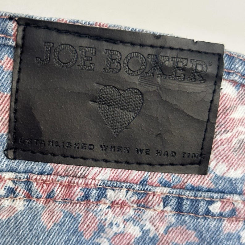 Jeans acampanados de tiro bajo con estampado floral estilo años 20 de Joe Boxer, talla 13, 100% algodón, efecto desgastado. imagen 9