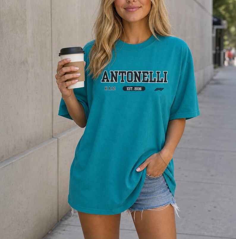 Kimi Antonelli Logo T Shirt (Unisex) | Mercedes F1 Inspired, Mercedes racing, F1 fan gift, Andrea Kimi Antonelli merch, Petronas F1 team image 2