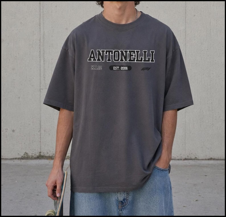 Kimi Antonelli Logo T Shirt (Unisex) | Mercedes F1 Inspired, Mercedes racing, F1 fan gift, Andrea Kimi Antonelli merch, Petronas F1 team image 1
