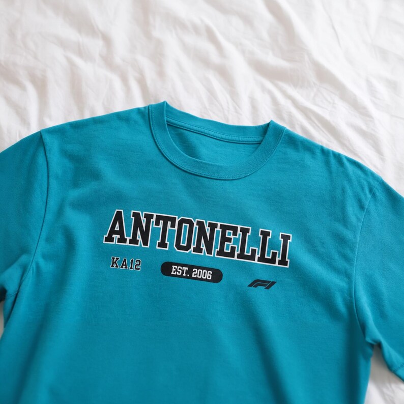 Kimi Antonelli Logo T Shirt (Unisex) | Mercedes F1 Inspired, Mercedes racing, F1 fan gift, Andrea Kimi Antonelli merch, Petronas F1 team image 9