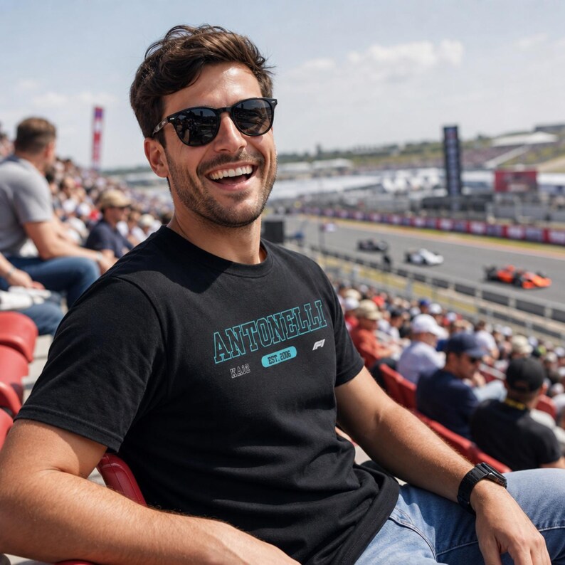 Kimi Antonelli Logo T Shirt (Unisex) | Mercedes F1 Inspired, Mercedes racing, F1 fan gift, Andrea Kimi Antonelli merch, Petronas F1 team image 7