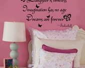Autocollant Mural Citation 'Le Rire Est Intemporel' Avec Tinkerbelle - Décoration Chambre Bébé K61