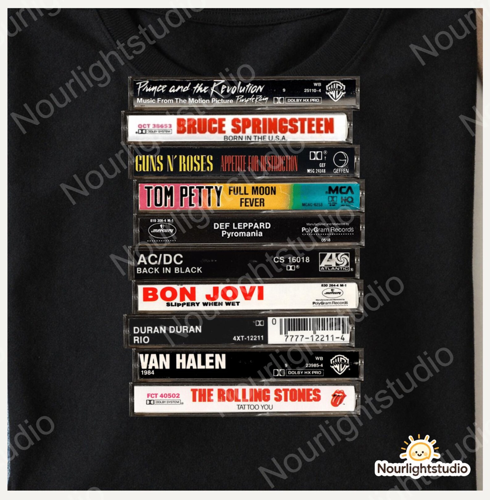 Retro 80s Cassette Stack File PNG, Classic Rock Design T Shirt, Music ...