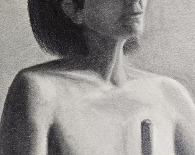 Original Graphite Figure Drawing – Classical Female Figure Study